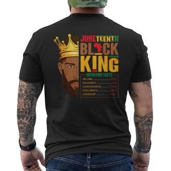 Junenth Black King Nutritional Facts Pride African Mens Men's T-shirt Back Print - Seseable