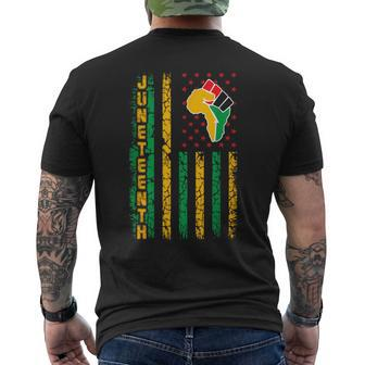 Junenth Flag Black Freedom 1865 Men's T-shirt Back Print - Monsterry