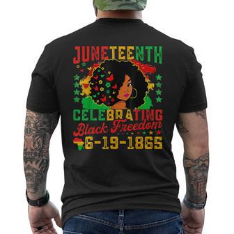 Junenth Flag Celebrating Black Freedom Junenth 1865 Men's T-shirt Back Print - Seseable