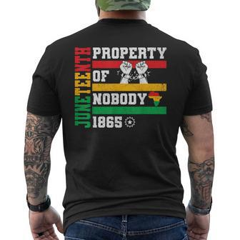 Junenth Freedom Melanin Black History Property Of Nobody Men's T-shirt Back Print - Monsterry