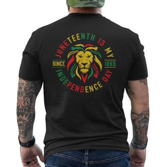 Junenth Is My Independence Day Lion Free Ish Since 1865 Men's T-shirt Back Print - Monsterry