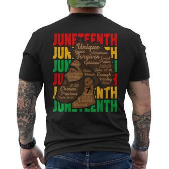 Junenth Proud Black African Fathers Day Black History Men's T-shirt Back Print - Thegiftio UK