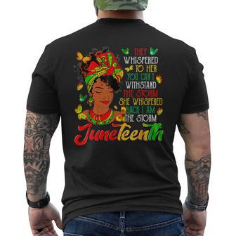 Junenth I Am The Storm Black Black History Month Men's T-shirt Back Print - Monsterry DE