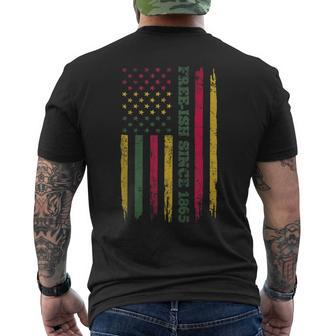 Juneteenth American Flag Free-Ish Since 1865 Black Pride Mens Back Print T-shirt - Thegiftio UK
