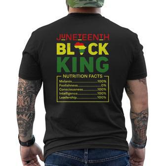 Juneteenth Black King Nutritional Facts Mens Boys Dad Mens Back Print T-shirt | Mazezy