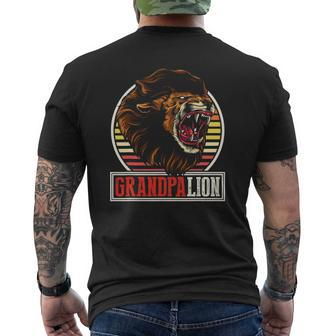 Jungle Grandfather Zoo Animal Family Grandpa Lion Mens Back Print T-shirt | Mazezy