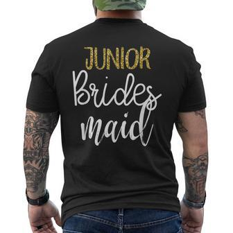 Junior Bridesmaid Wedding Party Bachelorette Party Men's T-shirt Back Print - Monsterry