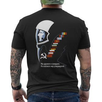 Juri Gagarinintage Sputnik Ussr Soviet Union Propaganda T-Shirt mit Rückendruck - Seseable
