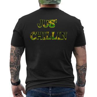 Jus Chillin Jamaican Slang Patois Jamaica Men's T-shirt Back Print - Monsterry DE