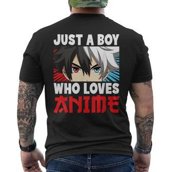 Just A Boy Who Loves Anime Japanese Anime Boy Manga Men's T-shirt Back Print - Seseable