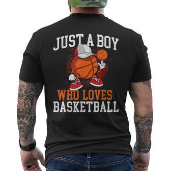 Just A Boy Who Loves Basketball Player Hoops Men's T-shirt Back Print - Thegiftio UK
