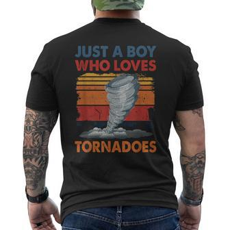Just A Boy Who Loves Tornado Weather Storm Tornado Chaser Men's T-shirt Back Print - Thegiftio UK
