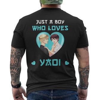 Just A Boy Who Loves Yaoi Seme And Uke Fujoshi Men's T-shirt Back Print - Monsterry CA