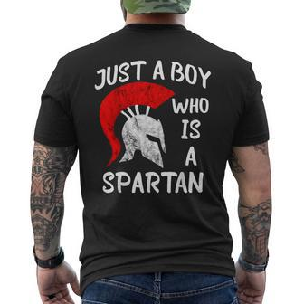 Just A Boy Who Is A Spartan Sparta Soldier Gladiator Men's T-shirt Back Print - Monsterry UK