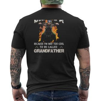 Just Call Me Big Papa Because I'm Way Too Cool To Be Called Grandfather Big Papa Riding Motorcycle Mens Back Print T-shirt | Mazezy