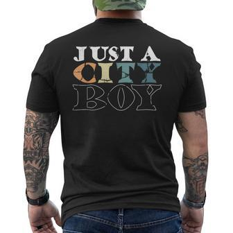 Just City Boy Town Travel Journey Men Men's T-shirt Back Print - Monsterry