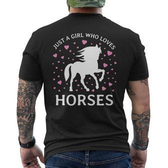 Just A Girl Who Loves Horses Cowgirl Horse Girl Riding Men's T-shirt Back Print | Mazezy