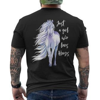 Just A Girl Who Loves Horses Horse Riding Women Men's T-shirt Back Print | Mazezy CA