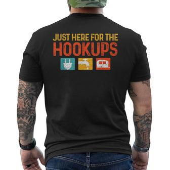 Just Here For The Hookups Motorhome Camping Rv Men's T-shirt Back Print - Seseable
