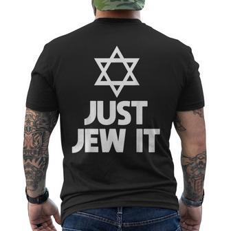 Just Jew It Jewish Supporter Christian Israel Mens Back Print T-shirt - Seseable