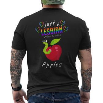 Just A Lesbian Who Loves Apples Pride Lgbt Lesbian Men's T-shirt Back Print - Monsterry DE