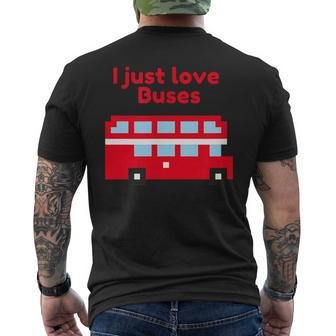 I Just Love Buses Retro Router Master Double Decker Bus Men's T-shirt Back Print - Thegiftio UK