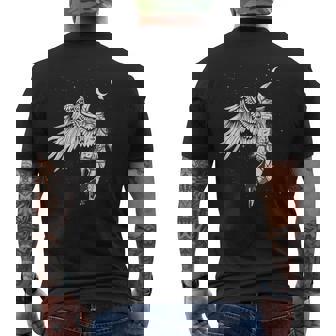 I Just Need My Space Flying Astronaut Angel Wing In Sneakers Men's T-shirt Back Print - Monsterry