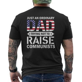 Just An Ordinary Dad Trying Not To Raise Communist Skull Dad Mens Back Print T-shirt | Mazezy