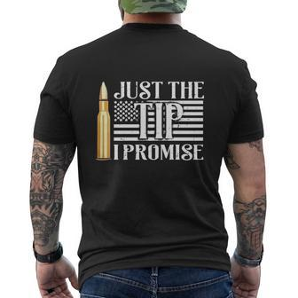 Just The Tip I Promise American Flag Mens Back Print T-shirt - Thegiftio UK