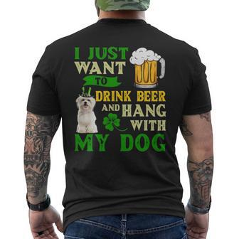I Just Want To Drink Beer And Hang With My Maltese Men's T-shirt Back Print | Mazezy