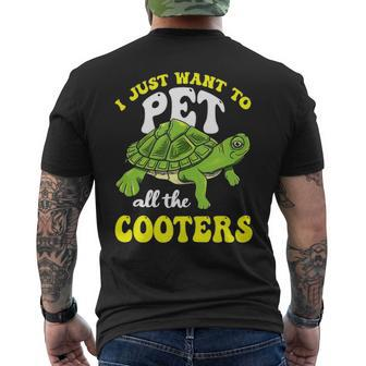 I Just Want To Pet All The Cooters Turtle Animal Tank Top Mens Back Print T-shirt - Thegiftio UK