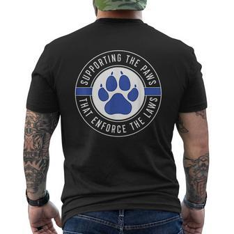 K9 Police Officer Support Law Enforcement Mens Back Print T-shirt - Thegiftio UK