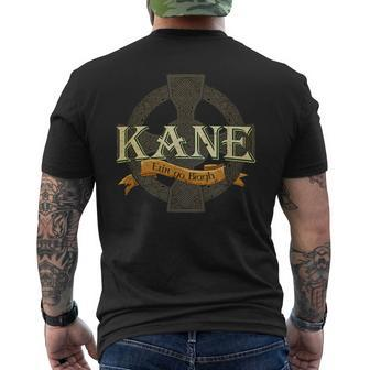 Kane Irish Surname Kane Irish Family Name Celtic Cross Men's T-shirt Back Print - Seseable