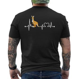 Kangaroo Heartbeat Love Animal For KidWomenMen Men's T-shirt Back Print - Monsterry AU