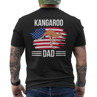 Kangaroo Us Flag 4Th Of July Father's Day Kangaroo Dad Men's T-shirt Back Print - Monsterry