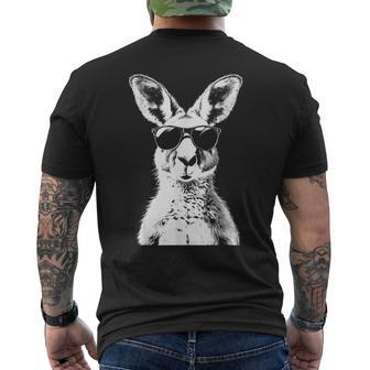 Kangaroo Wearing Sunglasses Animal Australia Men's T-shirt Back Print - Seseable