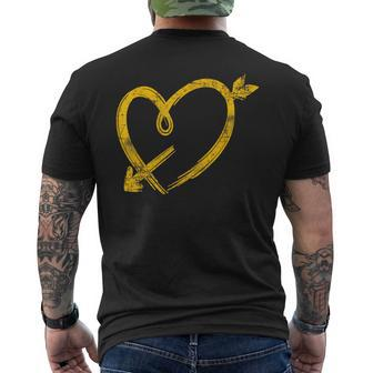 Kansas City Yellow Heart Arrow Red Kc Men's T-shirt Back Print | Mazezy