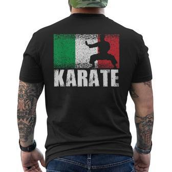 Karate Sport Italy Flag Italian Karate Martial Artist Men's T-shirt Back Print - Monsterry