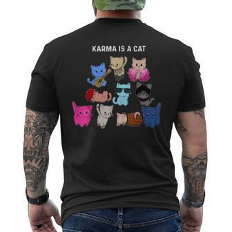 Karma Is A Cat Cat Cat Lovers Men's T-shirt Back Print - Thegiftio UK