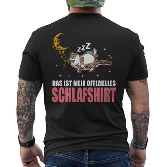 Katze Schlafanzug Das Ist Mein Offizielles Schlaf T-Shirt mit Rückendruck - Geschenkecke