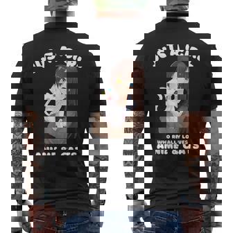 Kawaii Anime Solo Una Chica Que Realmente Ama El Anime Y Los Gatos Camiseta Hombre Estampado Espalda - Regaloses
