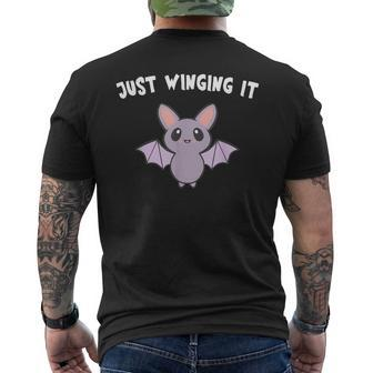 Kawaii Cute Bat Lover Bat Men's T-shirt Back Print - Monsterry