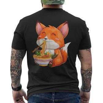 Kawaii Japanese Anime Fox Ramen Food Lovers Men's T-shirt Back Print - Monsterry CA