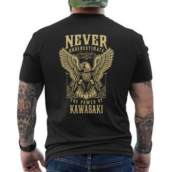 Kawasaki Name Kawasaki Family Name Crest Mens Back Print T-shirt | Seseable UK