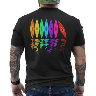 Kayaking Colorful Kayaks For Kayak Trip Boating Team Kayaker Men's T-shirt Back Print - Thegiftio UK