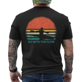 Kayaking Retro Sunset River Kayak Vintage Kayaker Men's T-shirt Back Print - Monsterry