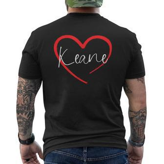 Keane I Heart Keane I Love Keane Personalized Men's T-shirt Back Print - Thegiftio UK
