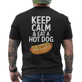Keep Calm And Eat A Hot Dog Men's T-shirt Back Print - Monsterry