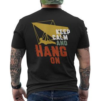Keep Calm Hang On Hang Gliding Extreme Sports Fan Men's T-shirt Back Print - Monsterry AU