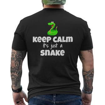 Keep Calm It's Just A Snake Herpetologist Costume Men's T-shirt Back Print - Monsterry